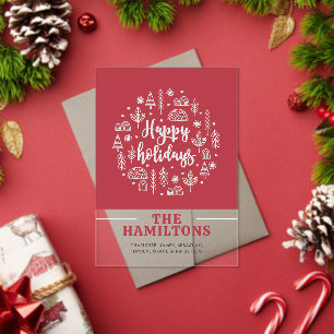 Skandinavier Happy Holidays Personalisiert Cards Acryleinladungen