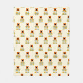 Skandinavier-inspiriertes orange Blumenmuster Fleecedecke (Vorderseite)