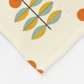 Skandinavier-inspiriertes orange Blumenmuster Fleecedecke (Ecke)