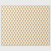 Skandinavier-inspiriertes orange Blumenmuster Geschenkpapier (Flach)