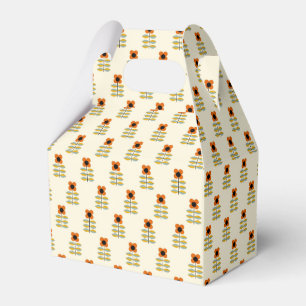 Skandinavier-inspiriertes orange Blumenmuster Geschenkschachtel