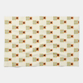 Skandinavier-inspiriertes orange Blumenmuster Geschirrtuch (Horizontal)