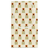 Skandinavier-inspiriertes orange Blumenmuster Kleine Geschenktüte (Rückseite)