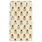 Skandinavier-inspiriertes orange Blumenmuster Kleine Geschenktüte (Vorderseite)