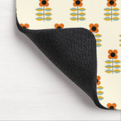 Skandinavier-inspiriertes orange Blumenmuster Mousepad (Ecke)