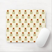 Skandinavier-inspiriertes orange Blumenmuster Mousepad (Mit Mouse)