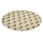 Skandinavier-inspiriertes orange Blumenmuster Schneidebrett (Ecke)