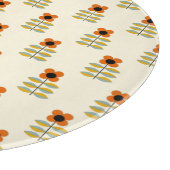 Skandinavier-inspiriertes orange Blumenmuster Schneidebrett (Ecke)
