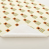 Skandinavier-inspiriertes orange Blumenmuster Sherpadecke (3/4)