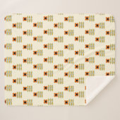 Skandinavier-inspiriertes orange Blumenmuster Sherpadecke (Vorderseite (Horizontal))
