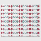 Skandinavier Nordic Christmas Red Blue Ornaments Geschenkpapier (Flach)