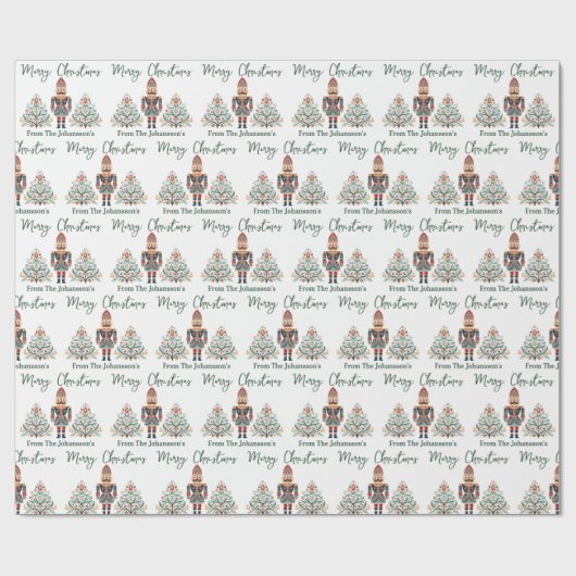 Skandinavier Nutcracker Individuelle Name Weihnach Geschenkpapier (Flach)