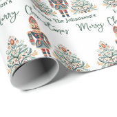 Skandinavier Nutcracker Individuelle Name Weihnach Geschenkpapier (Rolleneckpunkt)