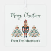 Skandinavier Nutcracker Individuelle Name Weihnach Ornament Aus Metall (Rückseite)