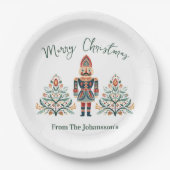 Skandinavier Nutcracker Individuelle Name Weihnach Pappteller (Vorderseite)