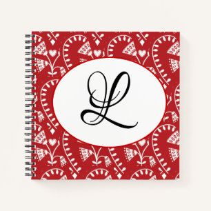 Skandinavier Red Heart Personalisiertes Notebook Notizblock