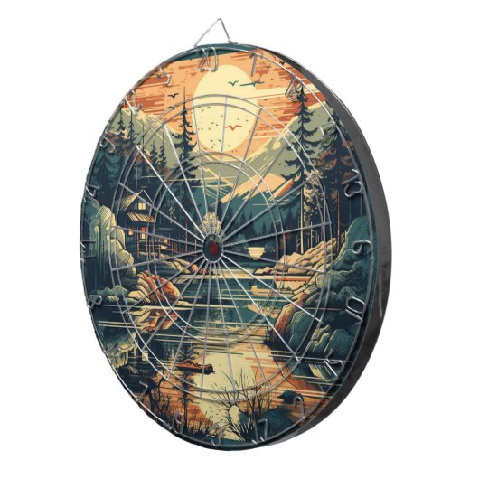 Skandinavier Retro Art Zuhause Dartscheibe (Vorderseite rechts)