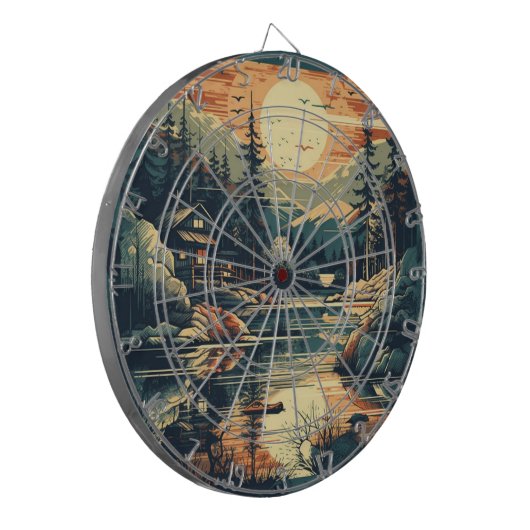 Skandinavier Retro Art Zuhause Dartscheibe (Vorderseite Links)