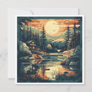 Skandinavier Retro Art Zuhause Feiertagskarte