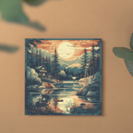 Skandinavier Retro Art Zuhause Feiertagskarte