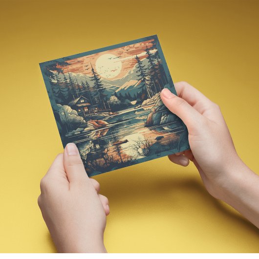 Skandinavier Retro Art Zuhause Feiertagskarte