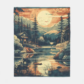 Skandinavier Retro Art Zuhause Fleecedecke (Vorderseite)