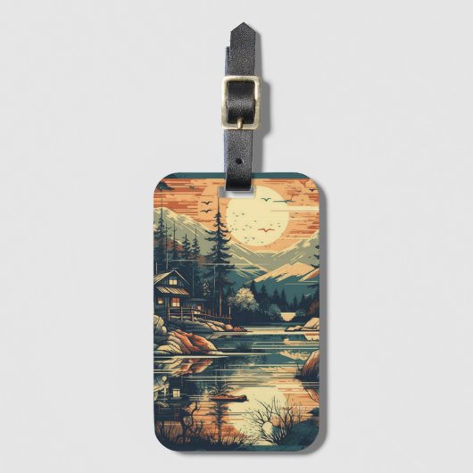 Skandinavier Retro Art Zuhause Gepäckanhänger (Vorderseite Vertikal)