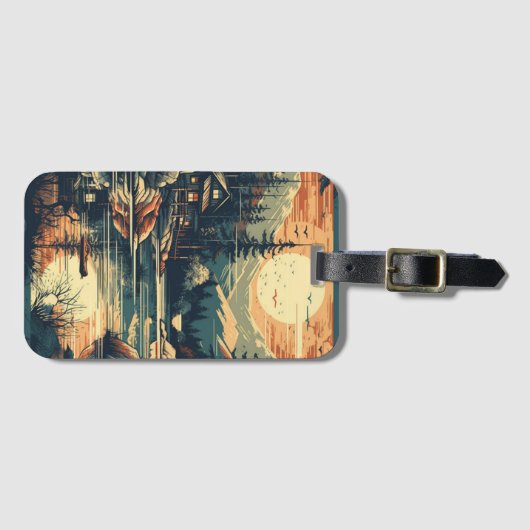 Skandinavier Retro Art Zuhause Gepäckanhänger (Vorderseite (Horizontal))