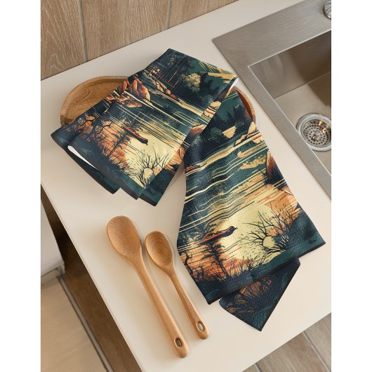 Skandinavier Retro Art Zuhause Geschirrtuch