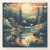 Skandinavier Retro Art Zuhause Glasuntersetzer (Vorderseite)