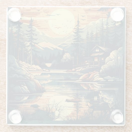 Skandinavier Retro Art Zuhause Glasuntersetzer (Rückseite)