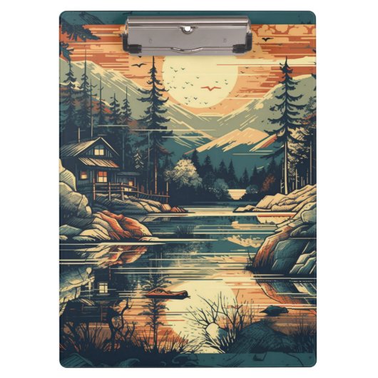 Skandinavier Retro Art Zuhause Klemmbrett (Vorderseite)