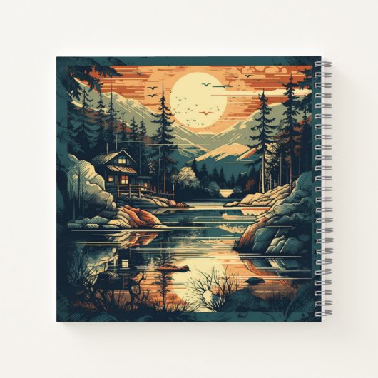 Skandinavier Retro Art Zuhause Notizblock (Rückseite)