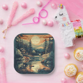 Skandinavier Retro Art Zuhause Pappteller (Party)