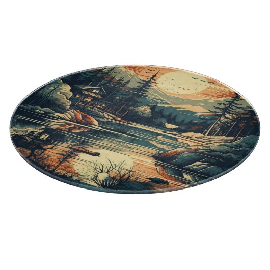 Skandinavier Retro Art Zuhause Schneidebrett (Ecke)