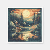 Skandinavier Retro Art Zuhause Serviette (Vorderseite)