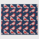 Skandinavier Roter Vogel Geschenkpapier (Flach)