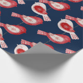 Skandinavier Roter Vogel Geschenkpapier (Ecke)