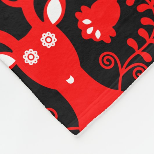 Skandinavier Rotweihirsch Fleecedecke (Ecke)