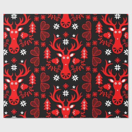 Skandinavier Rotweihirsch Geschenkpapier (Flach)