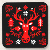 Skandinavier Rotweihirsch Getränkeuntersetzer (Vorderseite)