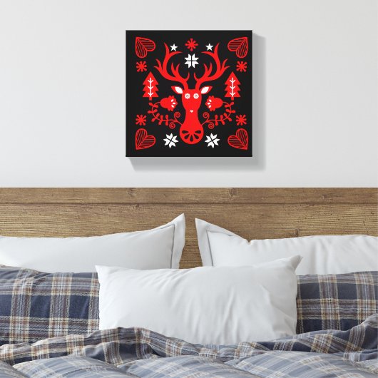 Skandinavier Rotweihirsch Leinwanddruck (Insitu (Schlafzimmer))