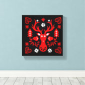 Skandinavier Rotweihirsch Leinwanddruck (Insitu (Holzboden))