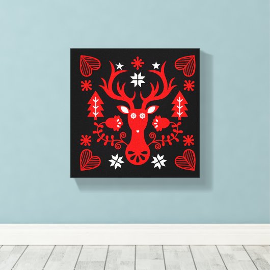 Skandinavier Rotweihirsch Leinwanddruck (Insitu (Holzboden))