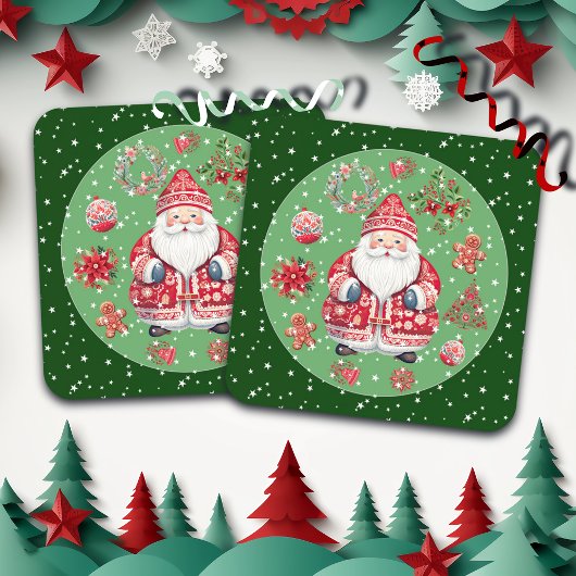 Skandinavier Santa Claus Green Getränkeuntersetzer