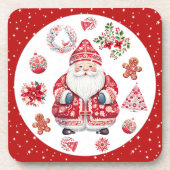Skandinavier Santa Claus Red Getränkeuntersetzer (Vorderseite)