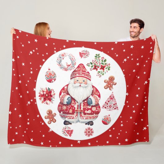 Skandinavier Santa Claus Red Large Fleecedecke (Beispiel)
