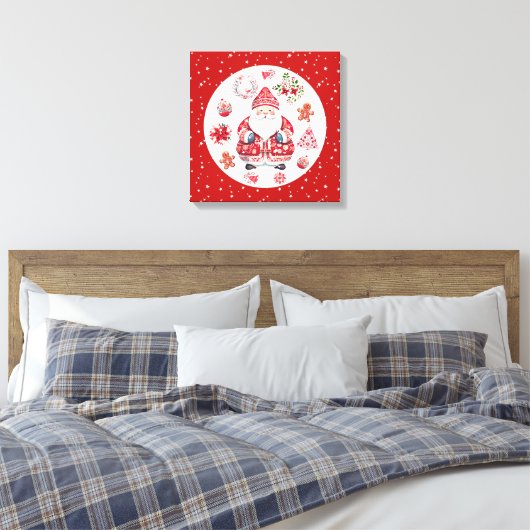 Skandinavier Santa Claus Red Leinwanddruck (Insitu (Schlafzimmer))