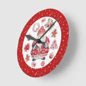 Skandinavier Santa Claus Red Runde Wanduhr (Winkel)