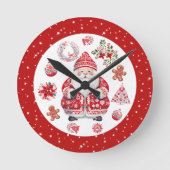 Skandinavier Santa Claus Red Runde Wanduhr (Vorderseite)